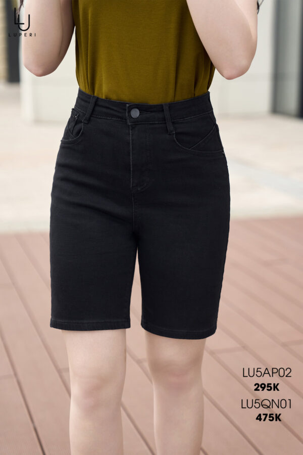Quần Ngố Jeans LU5QN01 Khóa Kéo Chất Liệu Co Giãn Mát Mẻ Trẻ Trung