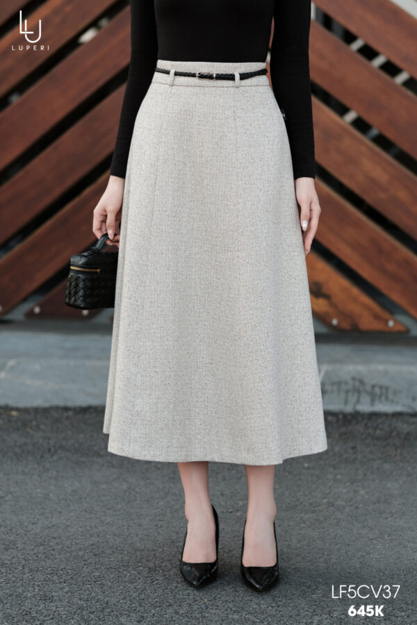 Chân váy dạ LF5CV37 dáng xòe vừa dài thanh lịch cho nàng công sở
